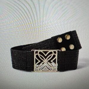 NWT Lilly Pulitzer Arta Raffia Belt Noir L/XL